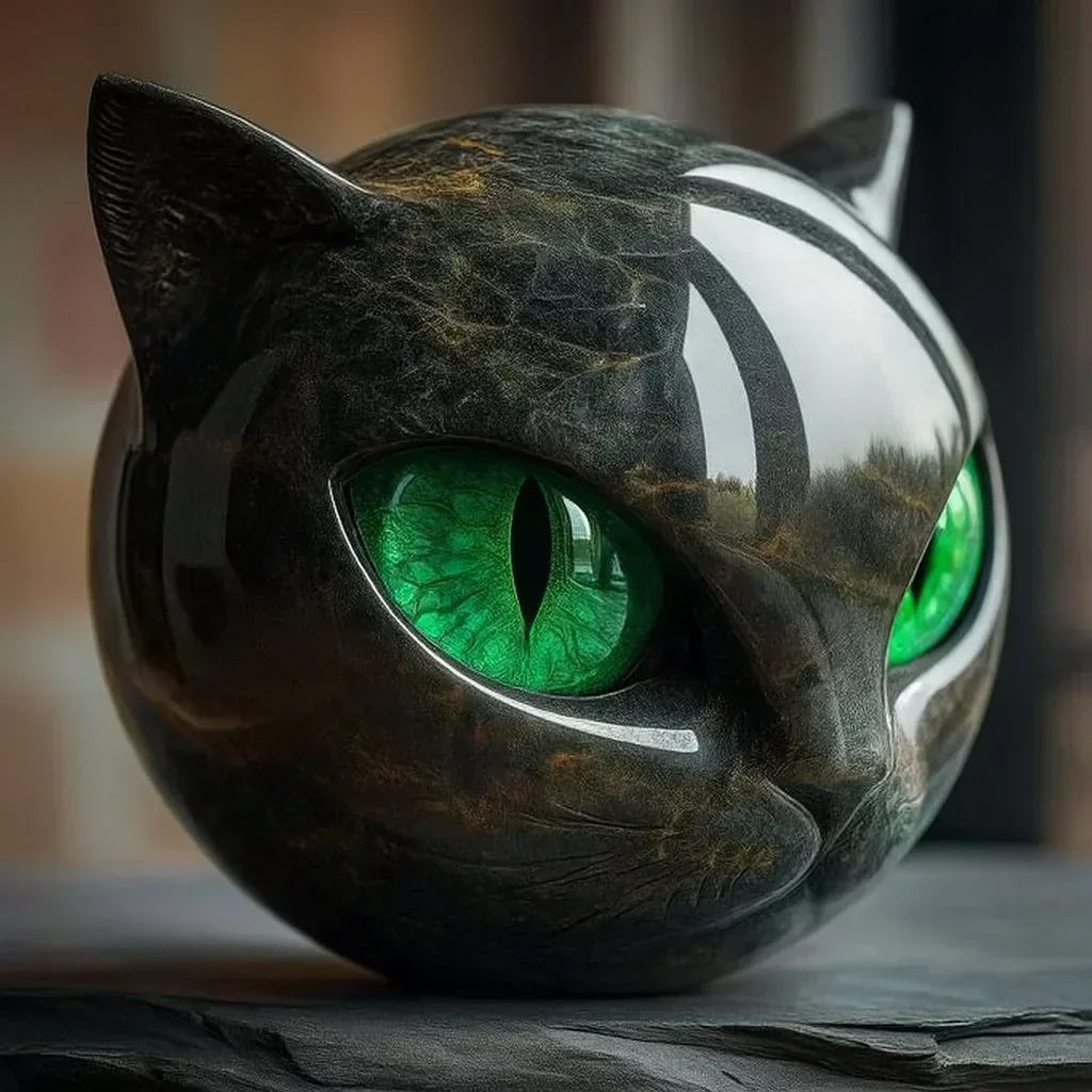 Ida | Sculpture Envoûtante de Chat Noir