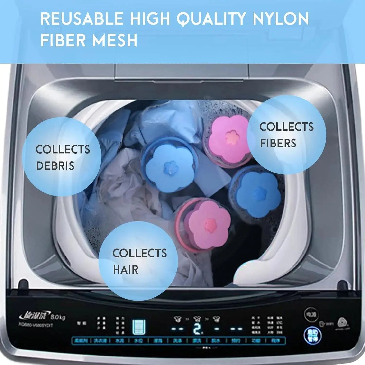 Balles de lavage anti-poils d'animaux (lot de 3)