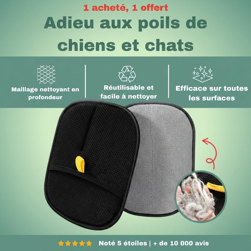 Gant Magique Anti-Poils™ – La solution électrostatique (1 ACHETÉ = 1 OFFERT)