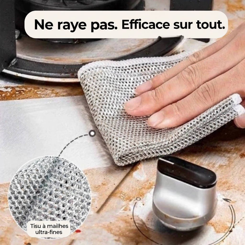 ÉclatNet™ – L'Éponge Métallique Zéro Rayure pour des Surfaces Éclatantes