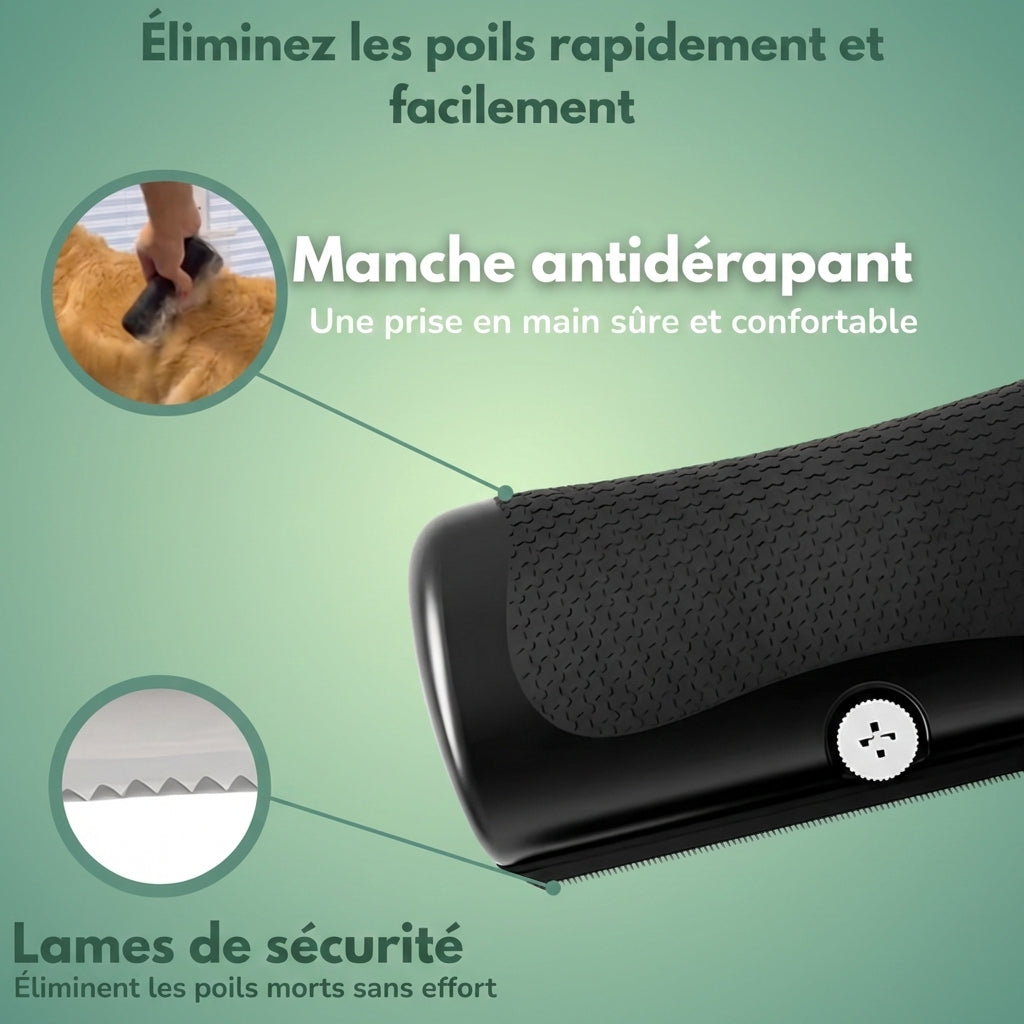 Brosse Expert-Mue™ – La solution ultime contre la perte de poils