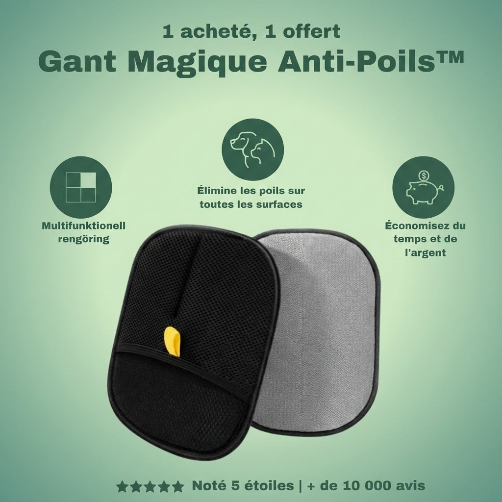 Gant Magique Anti-Poils™ – La solution électrostatique (1 ACHETÉ = 1 OFFERT)
