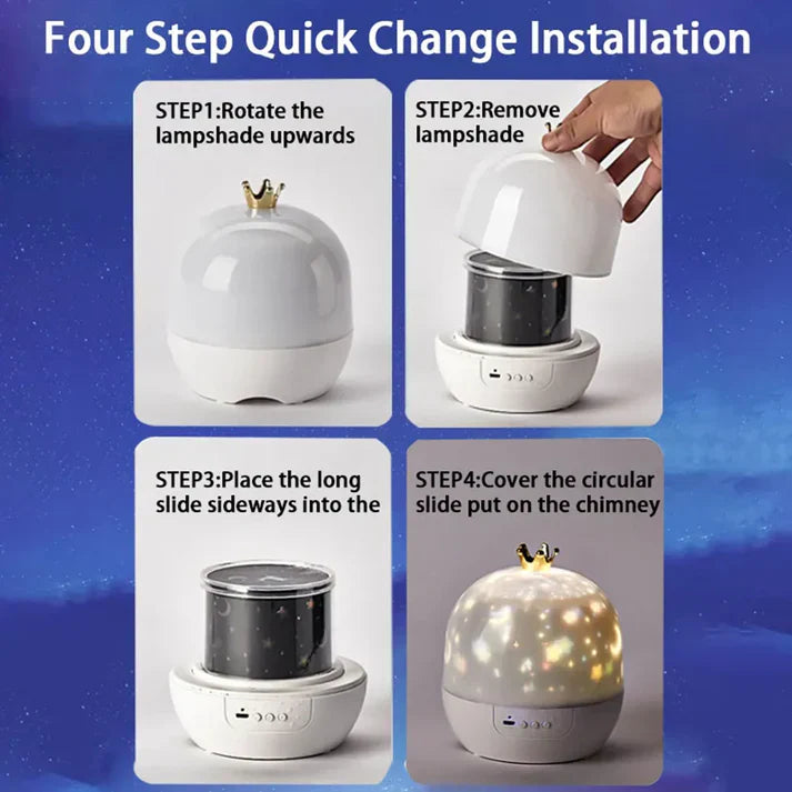 Lampe Magique et Projecteur Étoilé 2-en-1 pour Enfants