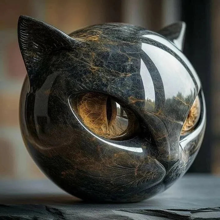 Ida | Sculpture Envoûtante de Chat Noir