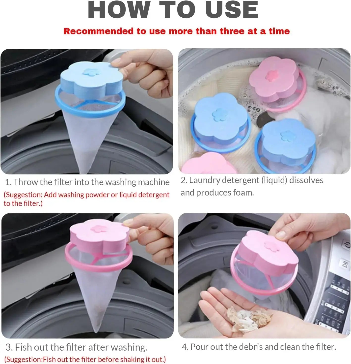 Balles de lavage anti-poils d'animaux (lot de 3)