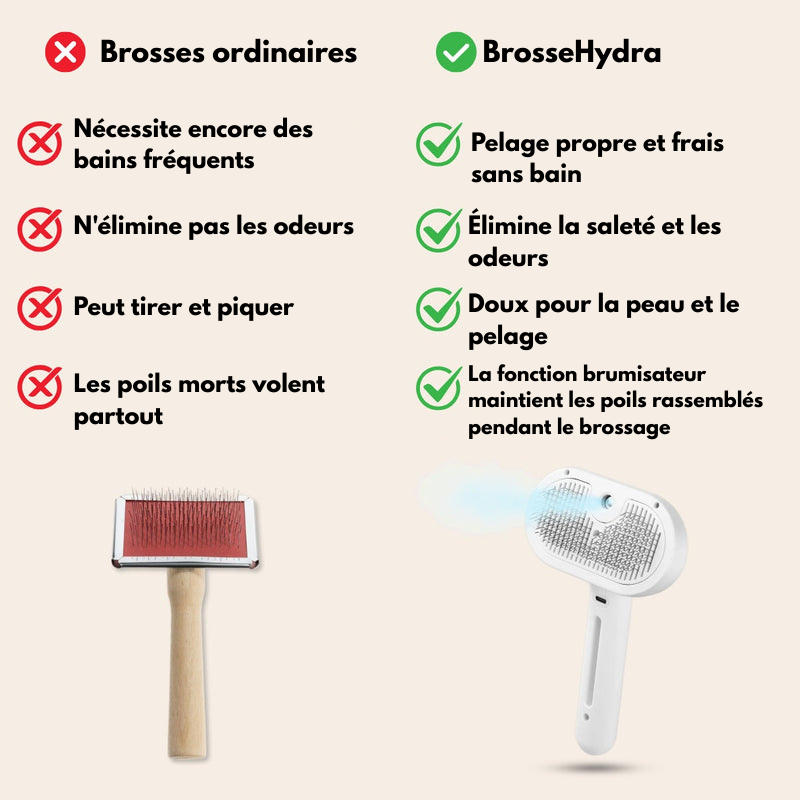 BrosseHydra™ – Hydrate, masse et élimine les poils sans douleur