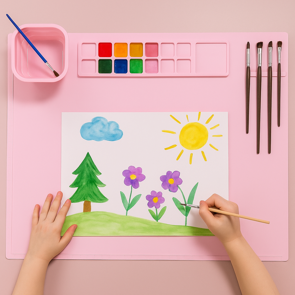 Tapis de Peinture en Silicone | Kit Artistique Créatif