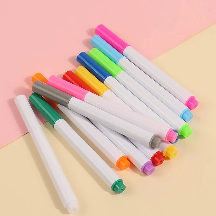 12 Feutres Colorés pour Tableau LED Lumineux