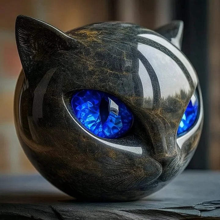 Ida | Sculpture Envoûtante de Chat Noir