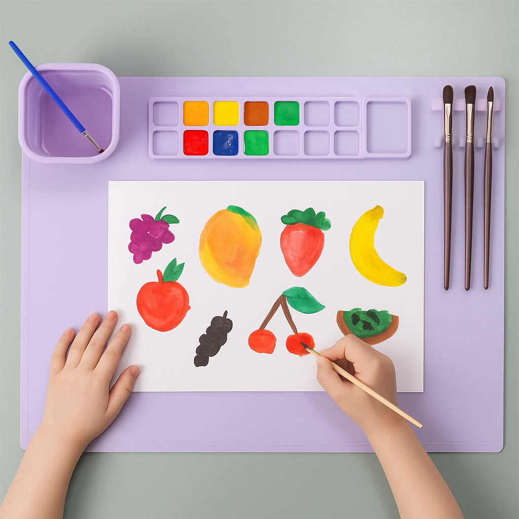 Tapis de Peinture en Silicone | Kit Artistique Créatif